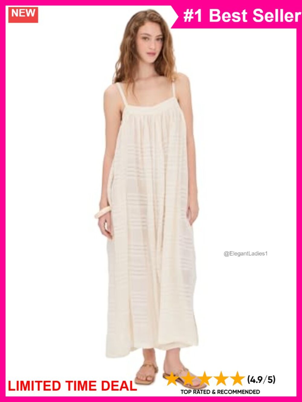 Lightweight Cotton Gauze Maxi Coverup Dress Square Neck